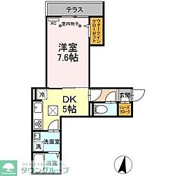 ルミナーレ 2階1DKの間取り