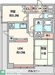 グリーンパーク水元8 3階2LDKの間取り