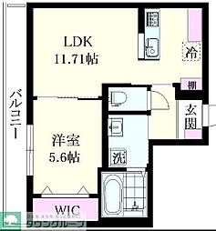 日暮里舎人ライナー 扇大橋駅 徒歩5分の賃貸マンション 3階1LDKの間取り