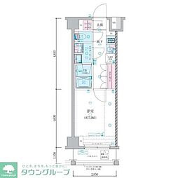 東武伊勢崎線 五反野駅 徒歩10分の賃貸マンション 2階1Kの間取り