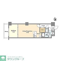 アルファコート西新井 3階1LDKの間取り