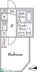 Ａｓｔｅｒｏｉｄ綾瀬 3階1Kの間取り