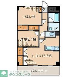 フォーレスト北綾瀬I 3階2LDKの間取り