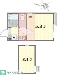 つくばエクスプレス 青井駅 徒歩6分の賃貸アパート 3階1Kの間取り