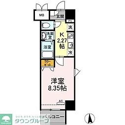 Carre S.I 3階1Kの間取り