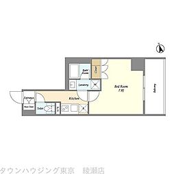 OPENBLOOM綾瀬 1Kの間取図画像