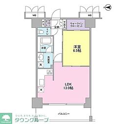 サウンド立石 1LDKの間取図画像
