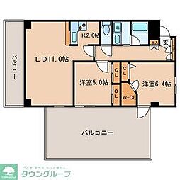 カーサ・ドルチェ 2LDKの間取図画像