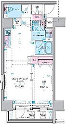 GENOVIA 東神田 green veil 3階1LDKの間取り