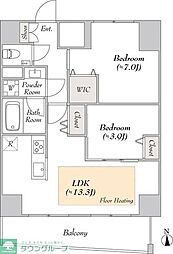 ルミーク文京湯島 14階2LDKの間取り