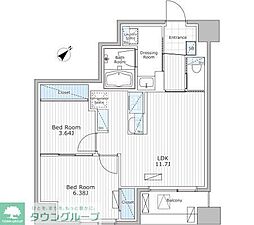 つくばエクスプレス 浅草駅 徒歩12分の賃貸マンション 2階2LDKの間取り