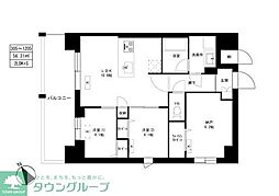 東京マンション 12階2SLDKの間取り