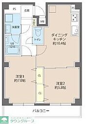 レオーネ秋葉原 7階2LDKの間取り