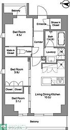 ＢＰＲレジデンス東日暮里 5階3LDKの間取り