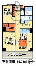 ロイヤルパークスタワー南千住 24階1SLDKの間取り
