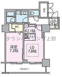東京メトロ日比谷線 南千住駅 徒歩5分の賃貸マンション 9階1LDKの間取り