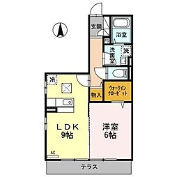 Ｄｅａｒｃｏｕｒｔ 1階1LDKの間取り