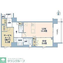 ルジェンテ西日暮里 10階2LDKの間取り