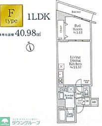 アイルイマージュ押上イースト 4階1LDKの間取り
