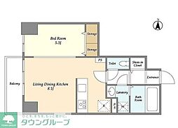 リテラス森下 4階1LDKの間取り