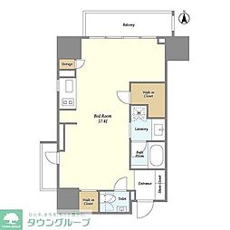 ＨＦ上野レジデンスＥＡＳＴ 4階ワンルームの間取り