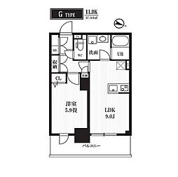 PEAKS神田 11階1LDKの間取り
