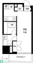 リテラス押上 4階ワンルームの間取り