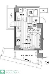ヒューリックレジデンス茗荷谷・ 4階ワンルームの間取り