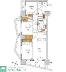 ＲＪＲプレシア東十条ガーデン 4階3LDKの間取り