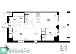 東京マンション 7階2SLDKの間取り