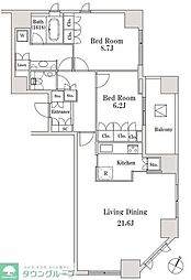 ＬａＳａｎｔｅ一番町 10階2LDKの間取り