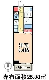 アルテシモ ラヴィ 2階1Kの間取り