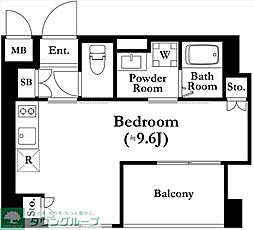 ＴＨＥ　ＰＡＬＭＳ錦糸町 9階ワンルームの間取り