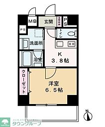 Como　Palacio日暮里 4階1Kの間取り