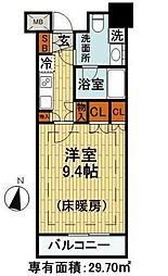 パークアクシス御茶ノ水ステージ 7階1Kの間取り