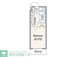 ＧＲＡＮ　ＰＡＳＥＯ　谷在家 7階1Kの間取り