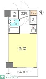 朝日蔵前プラザ 9階ワンルームの間取り