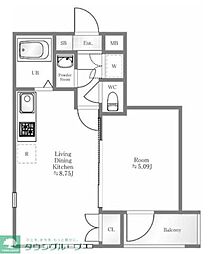 パレ・ホームズ新橋 3階1DKの間取り