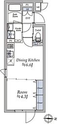 ATRIOFLATS菊川north 1DKの間取図画像