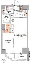 ザ・パークハビオ根岸三丁目 1LDKの間取図画像