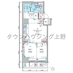 ジェノヴィア浅草4スカイガーデン 2LDKの間取図画像