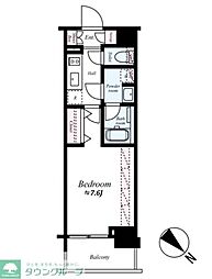 フュージョナル浅草フォレスト 1Kの間取図画像