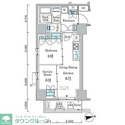 ミリアレジデンス両国 1SLDKの間取図画像