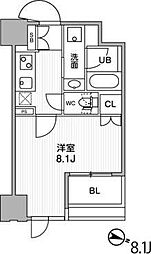 東神田テラスレジデンス 1Kの間取図画像