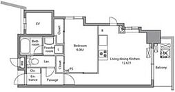 RESIDIAIRIYA 1LDKの間取図画像