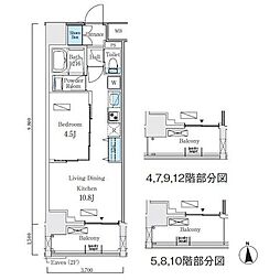 プライマル上野・稲荷町 1LDKの間取図画像