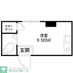 ダイヤモンドビル ワンルームの間取図画像