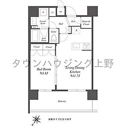 BRANSIESTA浅草千束 1LDKの間取図画像