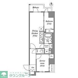 COSMOSGRACIARYogokuResidence 1SLDKの間取図画像