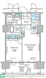 HARUMIFLAGPORTVILLAGEC棟 1LDKの間取図画像